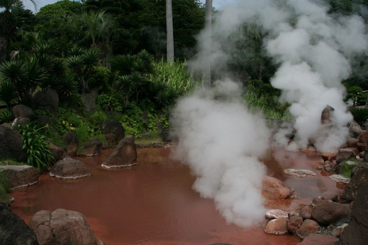 De warm water bronnen van Beppu
